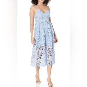 ASTR the label, lace A line midi dress, size small, periwinkle